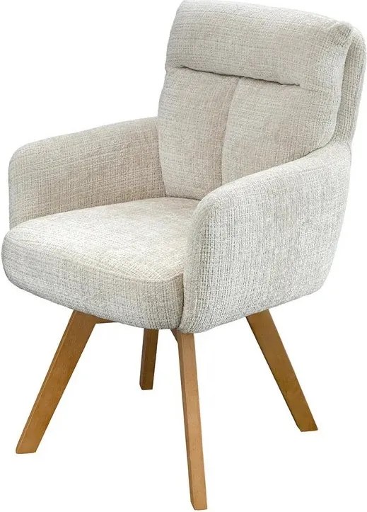 Set de 2 scaune pivotante picioare din lemn Big George sampanie