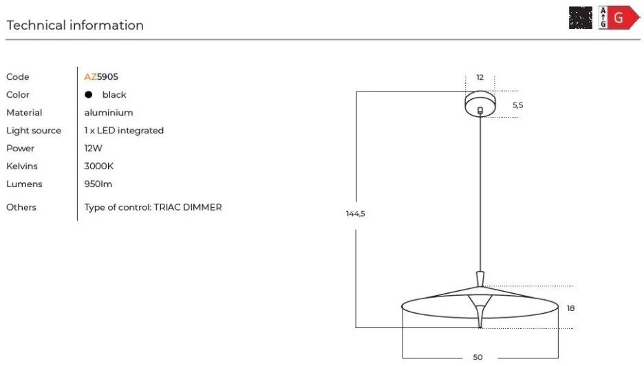 Lustra LED suspendata design decorativ STIG BK
