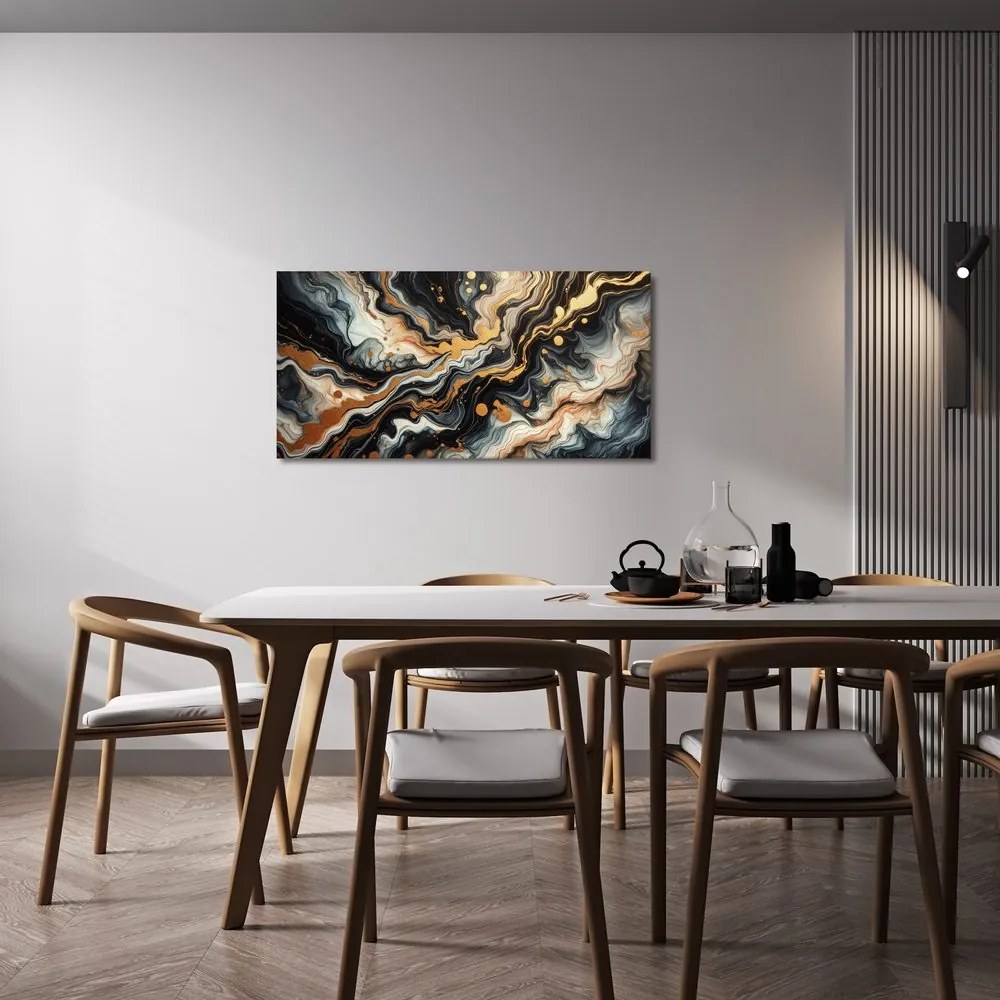 Tablou abstracție aurie