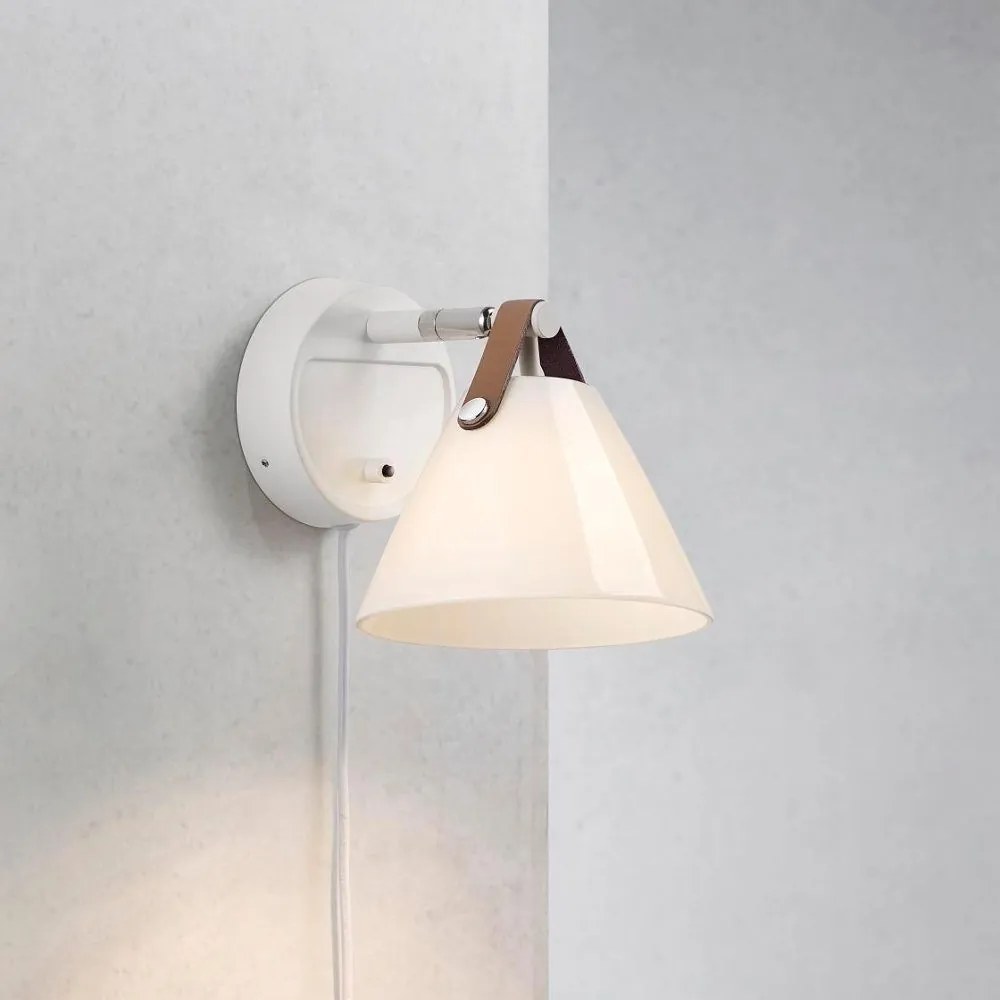 Aplica design nordic STRAP alb/ sticla alba 46241001 DFTP