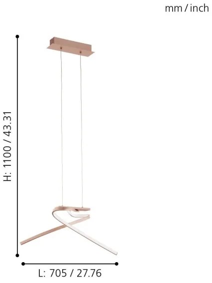 Eglo 97362 - Lustră LED pe cablu PALOZZA 2xLED/11W/230V