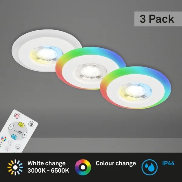 SET 3x corp de iluminat LED RGBW dimabil pentru baie LED/5W/230V IP44 Briloner + telecomandă