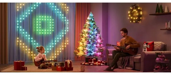 Instalație LED RGBICW de Crăciun de exterior Govee 2700-6500K 20m Wi-Fi Matter IP66