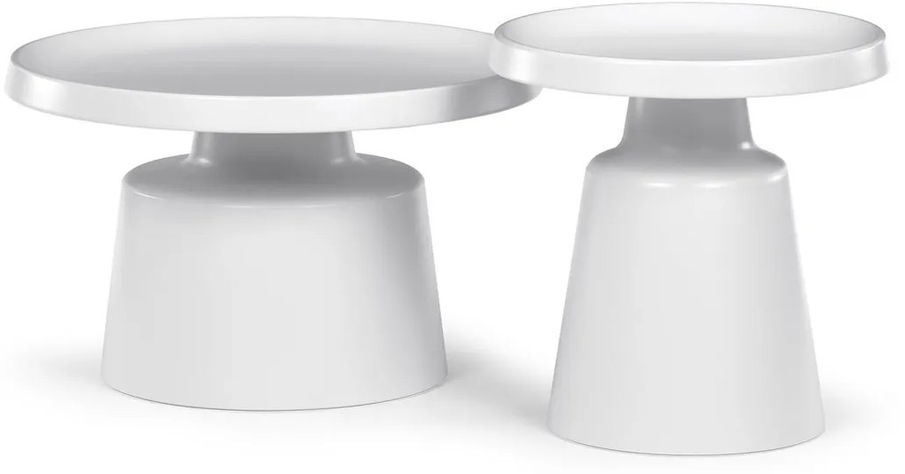 Set de măsuțe de cafea F4114 WT, alb, 2 buc.