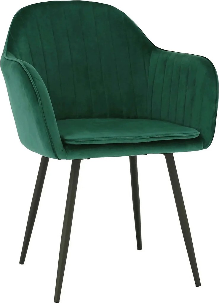 Scaun ZIRKON, verde smarald/negru, catifea/metal, 56x55x82 cm