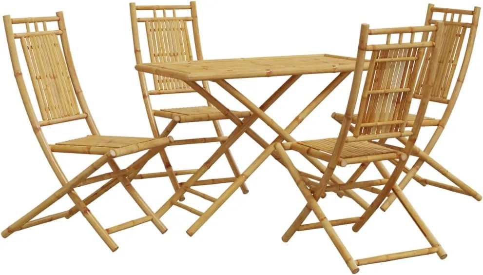 vidaXL Set mobilier de grădină, 5 piese, bambus