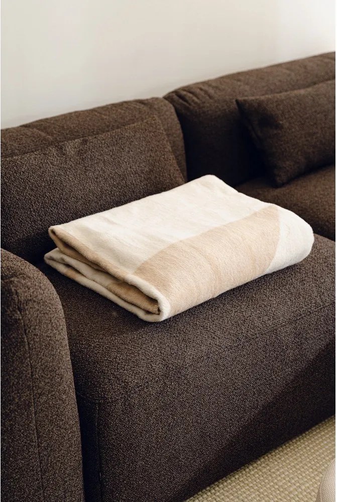 Pătură bej/crem 150x200 cm Tul – noo.ma