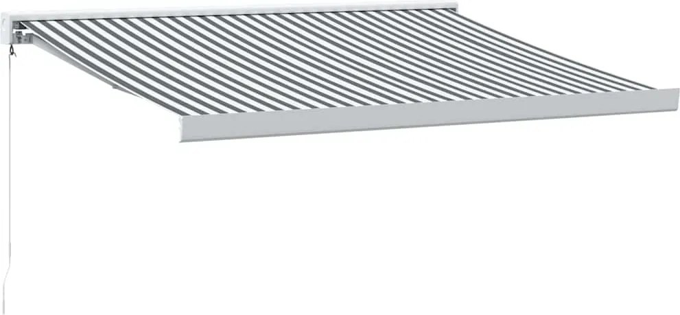 vidaXL Copertină retractabilă antracit/alb, 3,5x2,5 m, textil/aluminiu