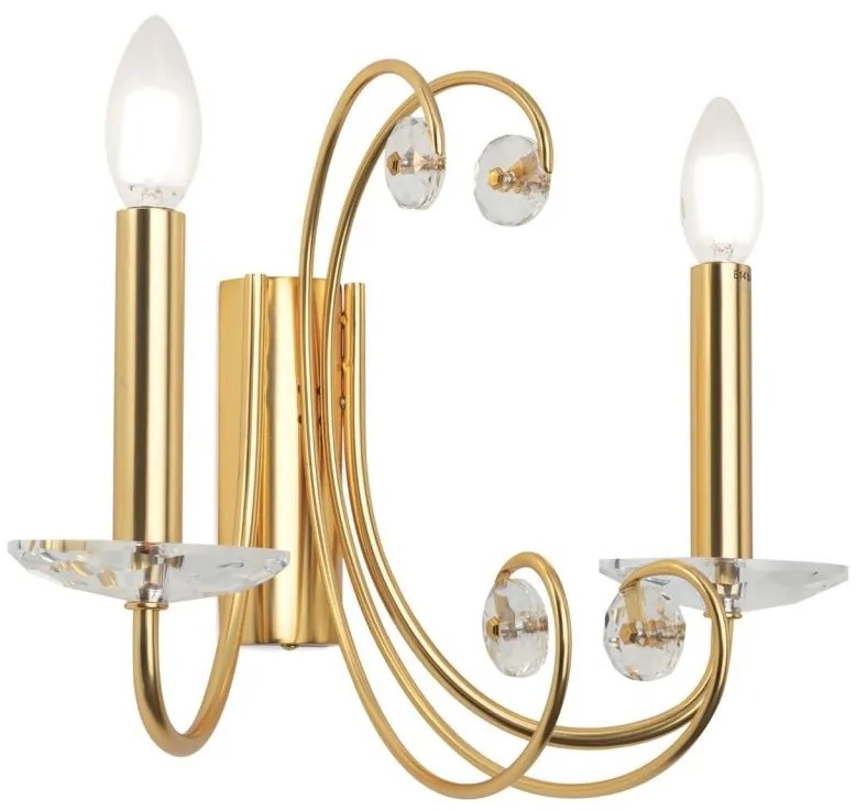 Aplica de perete stil clasic cu cristal K9 ARIANE 2L aurie