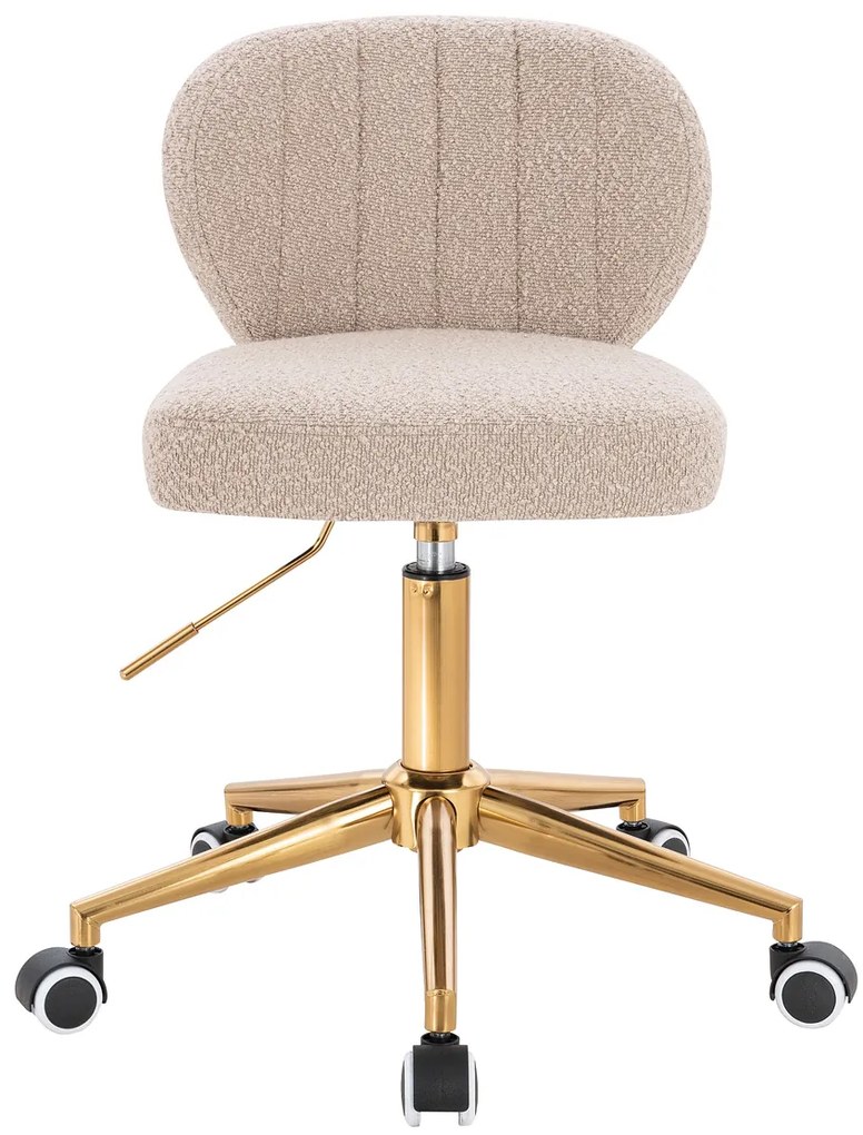 HR193K Scaun Latte Boucle cu Bază Aurie