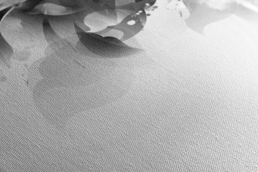 Tablou chip feminin la modă cu elemente abstracte în alb-negru