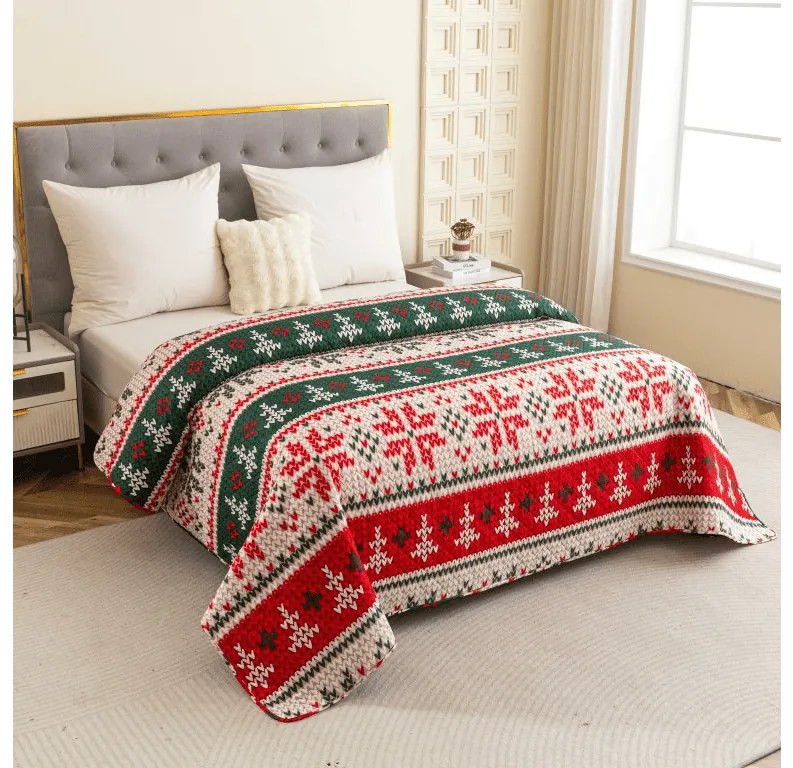 Cuvertura de pat FROSTED CHRISTMAS, colorat Dimensiune: 170 x 210 cm