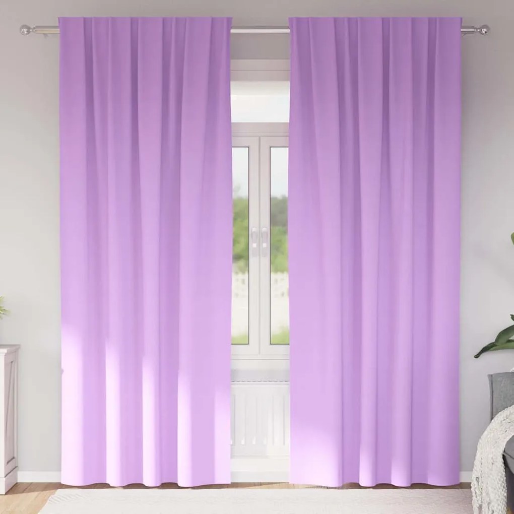 vidaXL Perdele cu perdele 2 pcs Violet 225 x 140 cm Poliester