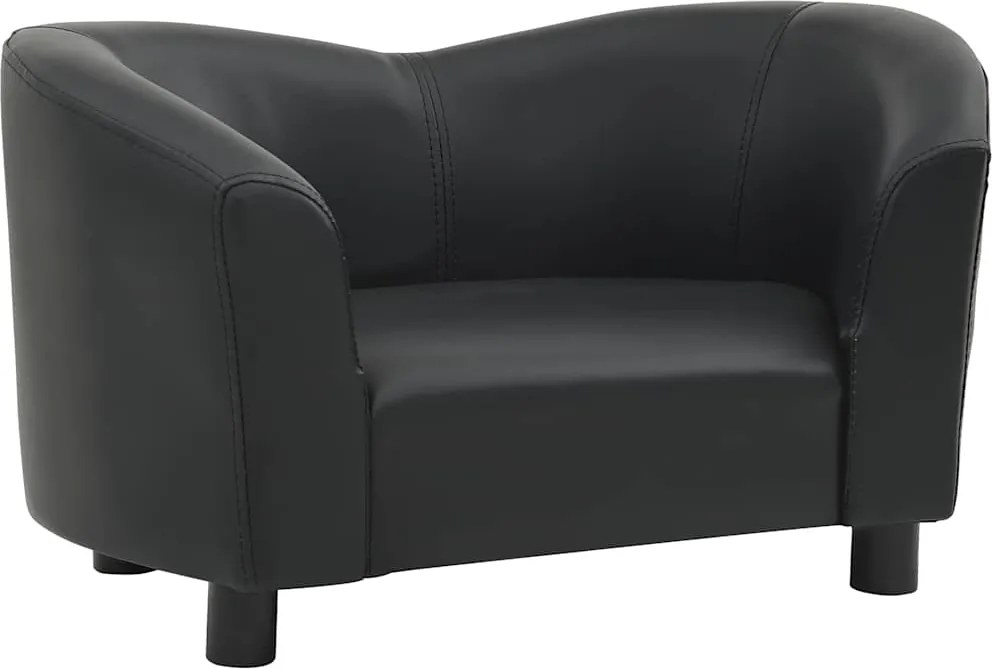 vidaXL Canapea pentru câini, negru, 67x41x39 cm, piele ecologică