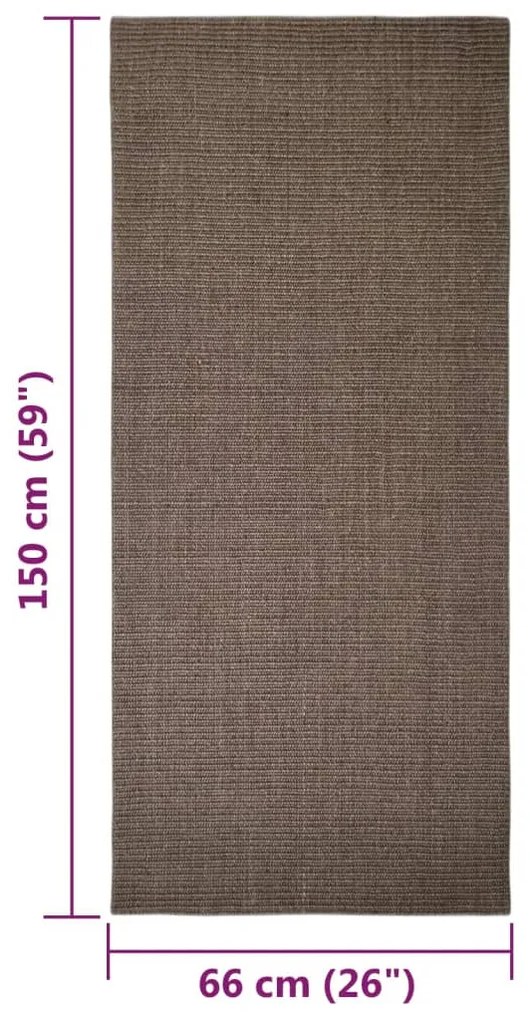 Covor din sisal natural, maro, 66x150 cm Maro, 66 x 150 cm