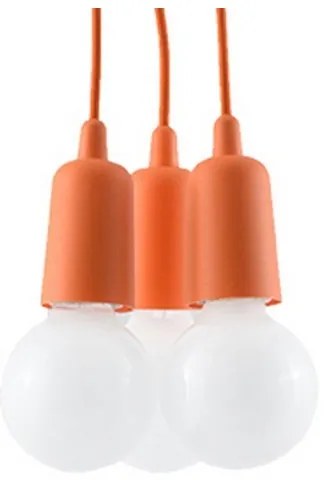 Lustră pe lanț DIEGO 3xE27/60W/230V portocalie