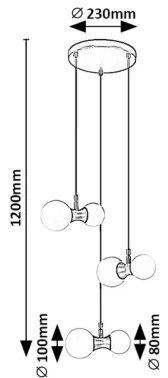 Lustră pe cablu Rabalux 72300 LITION 6xG9/28W/230V