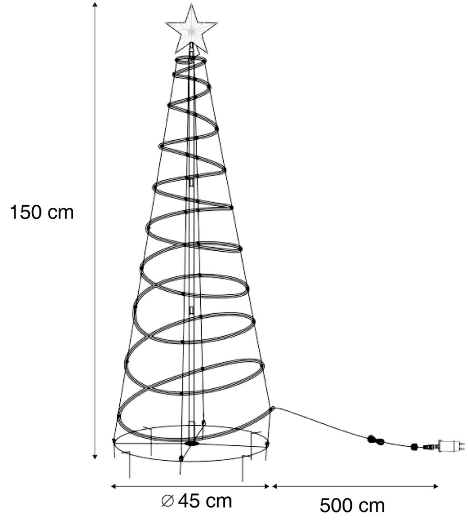 Brad de Crăciun alb, inclusiv LED IP44 - Puno