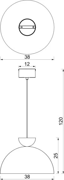 Lustră suspendată pe cablu NEVIS 1xE27/15W/230V, Ø 38 cm, maro