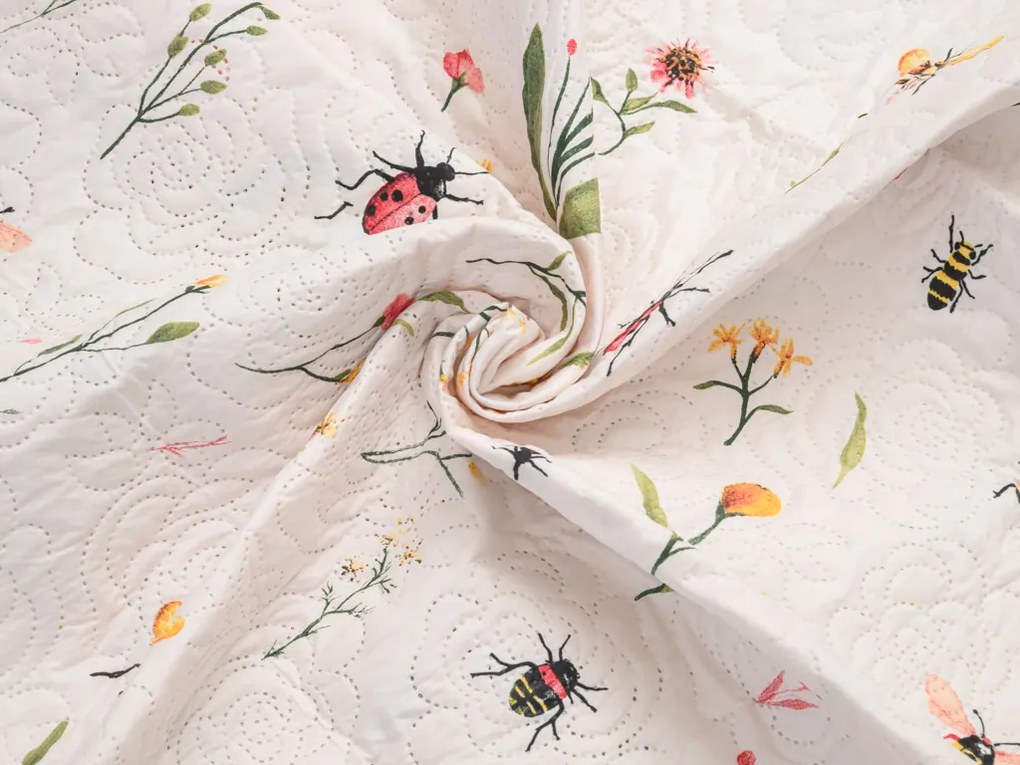 Cuvertura de pat INSECTA, crem Dimensiune: 170 x 210 cm