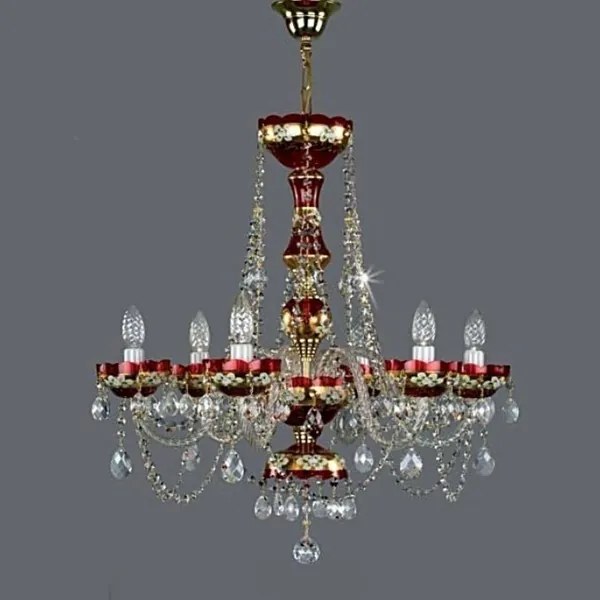 Candelabru cristal Bohemia 6 brate, diam. 66cm Vendula VI.red CE