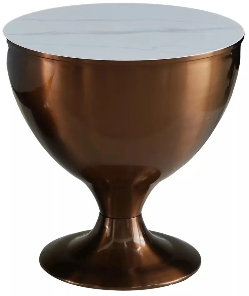 Set 2 masute de cafea Salsa alb/cupru ø75/ø50