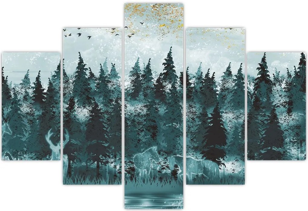 Tablou - Animale din pădure (150x105 cm)