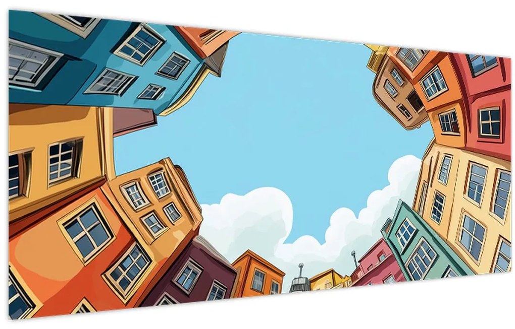 Tablou - Între case (120x50 cm)