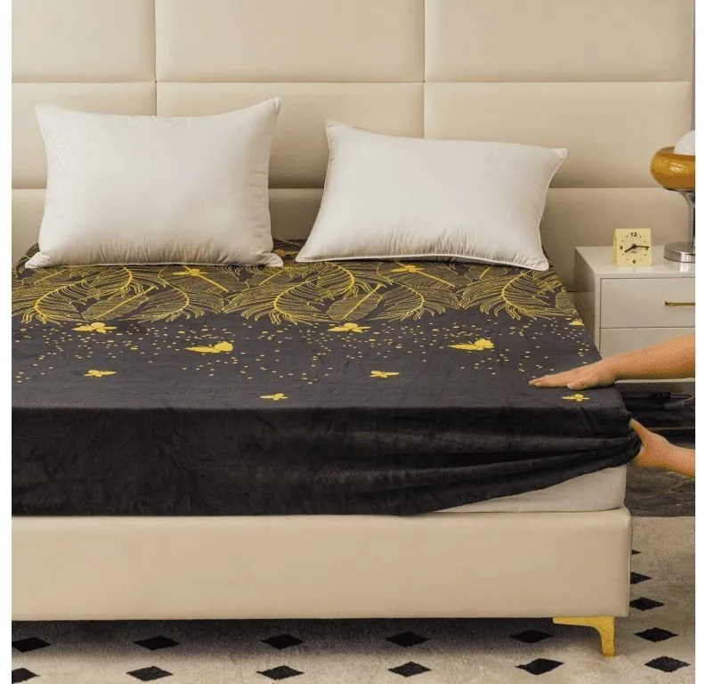 Cearsaf Cocolino microplus cu elastic VISATA 180x200 cm negru