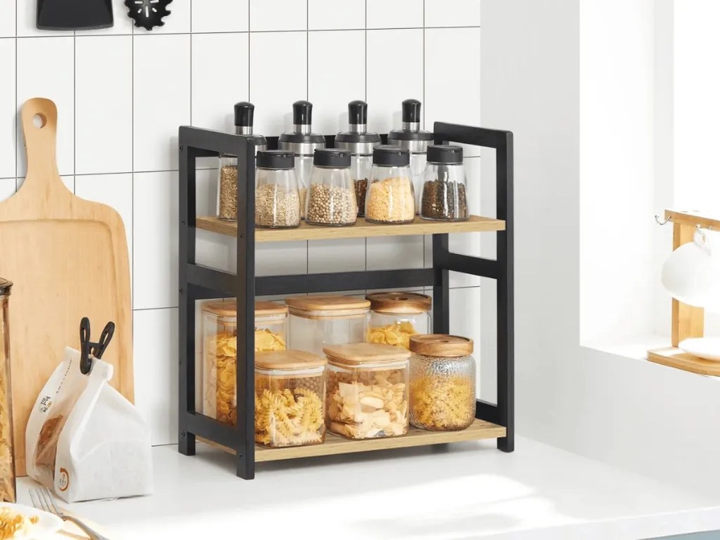 Etajera pentru birou NORDEKO 41x41 cm, neagra / stejar artisan