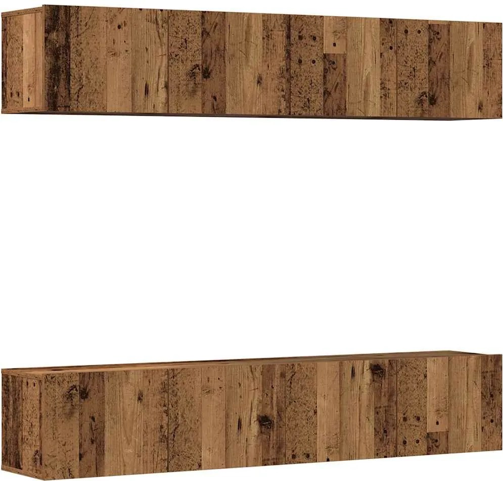 vidaXL Dulapuri TV montate pe perete 4 buc Lemn vechi lemn prelucrat