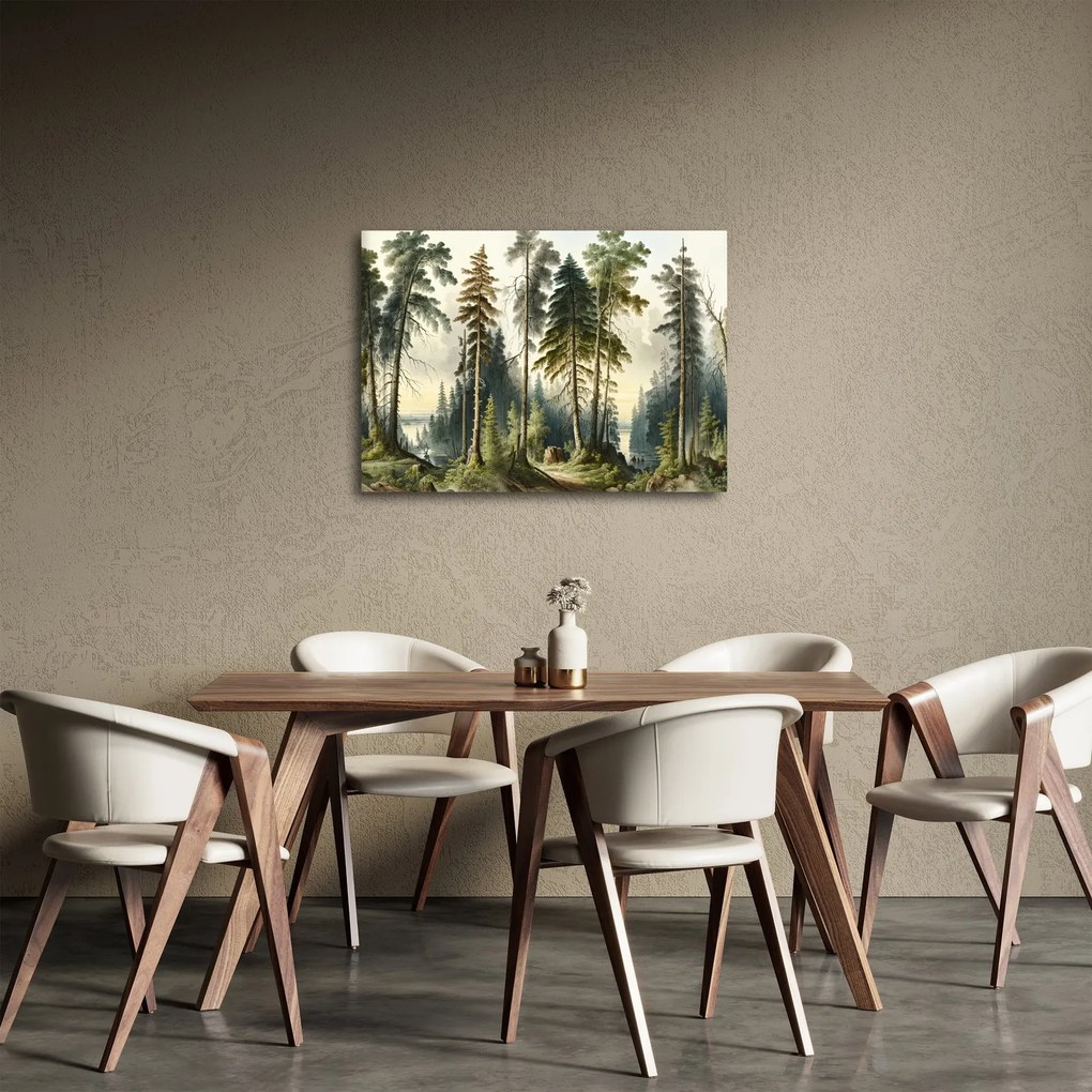 Tablou - Peisaj de epocă de păduri (70x50 cm)