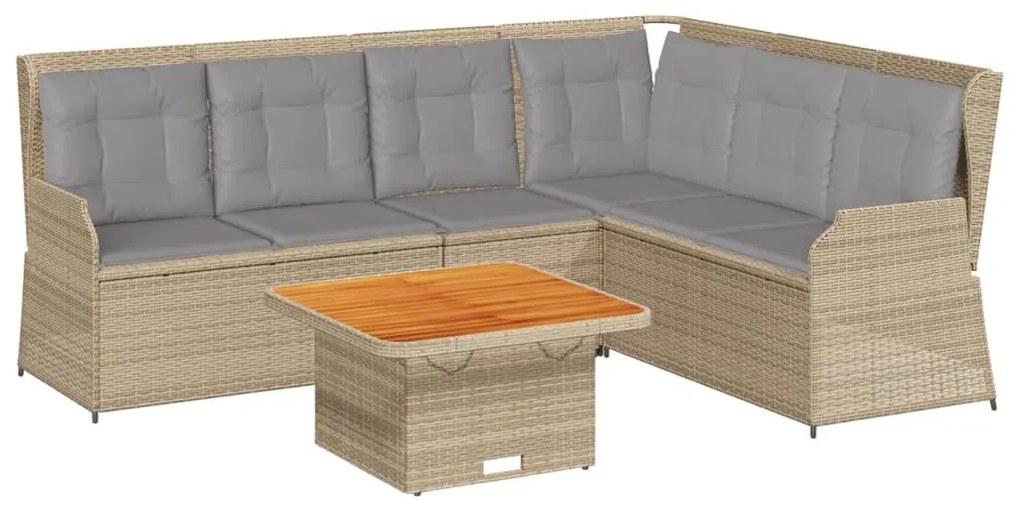 3262167 vidaXL Set mobilier de grădină cu perne, 5 piese, bej, poliratan