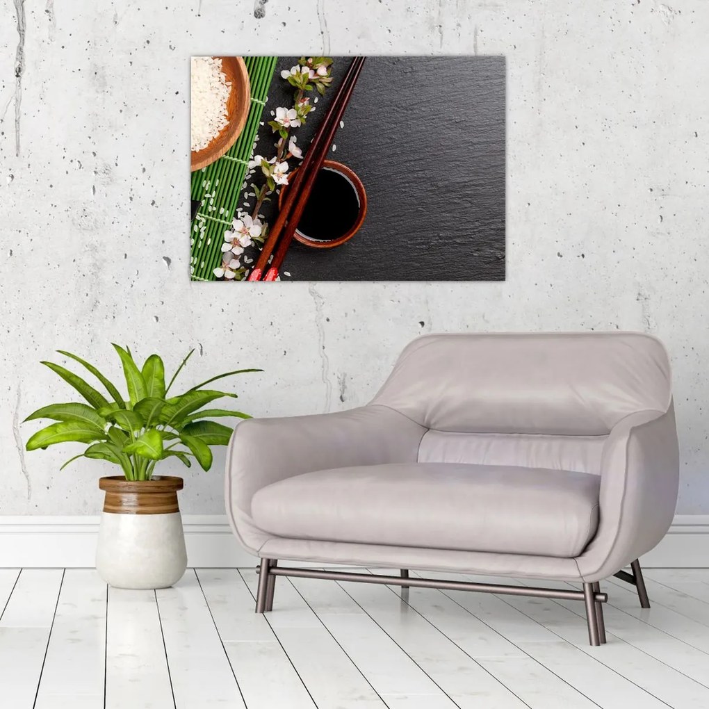 Tablou pe sticlă - Sushi (70x50 cm)