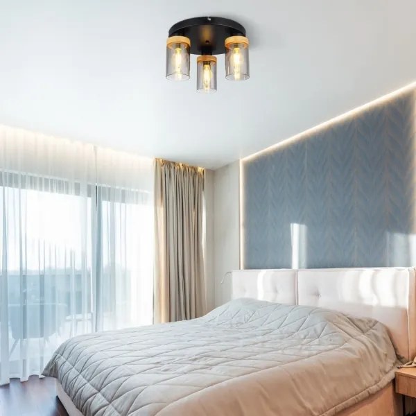 Lustră aplicată FINCA 3xE27/40W/230V metal/lemn Globo 15557-3D