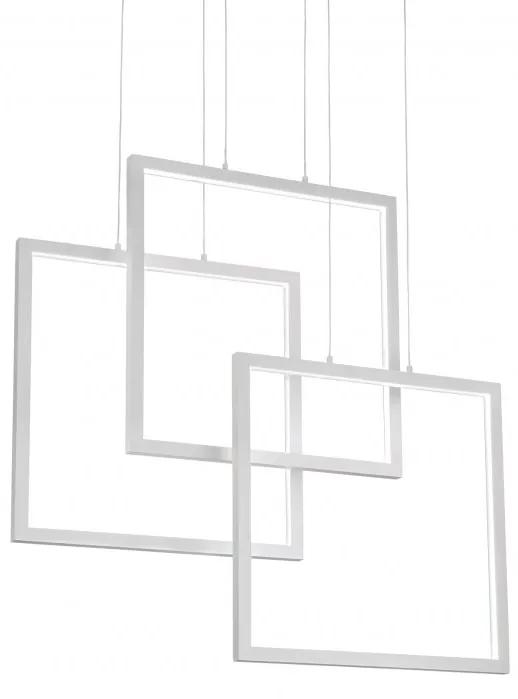 Lustra LED suspendata design geometric FRAME SP QUADRATO alba