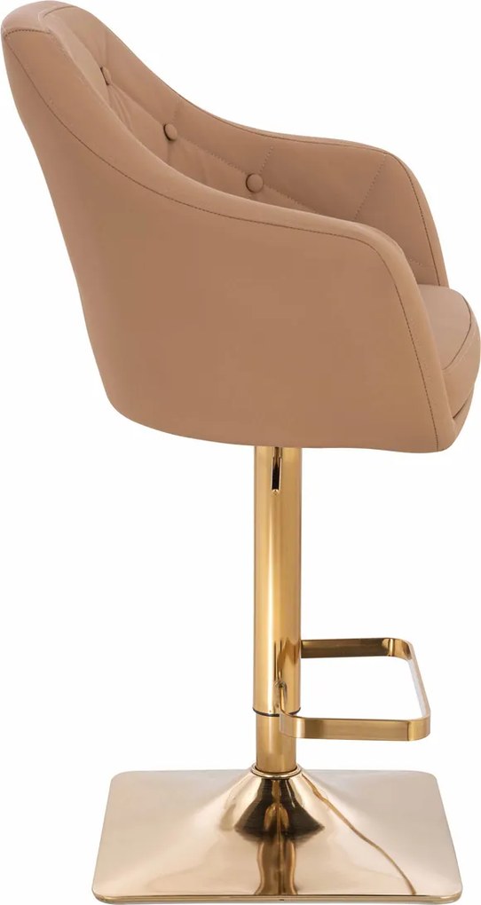 HR831KW Scaun Caramel Piele Ecologica Premium Soft cu Bază Aurie