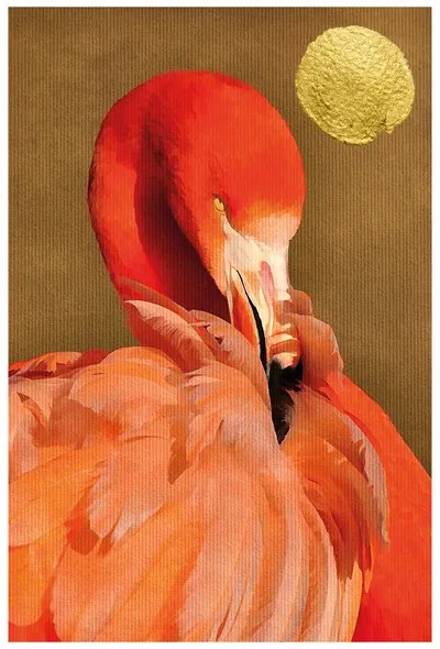Imprimare de artă Kubistika - Flamingo, (40 x 60 cm)