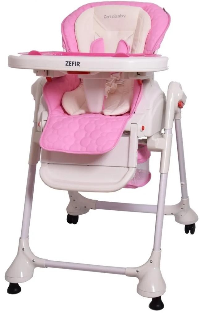 Scaun de masă și leagăn 2 în 1 Coto Baby Zefir 2019 - roz