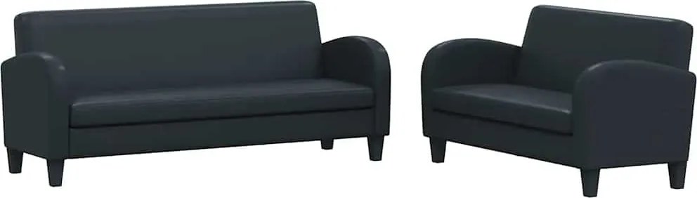 vidaXL Set canapea 2 buc. Piele artificială Negru