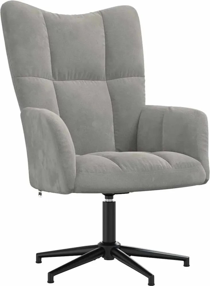 vidaXL Scaun de relaxare, gri deschis, catifea