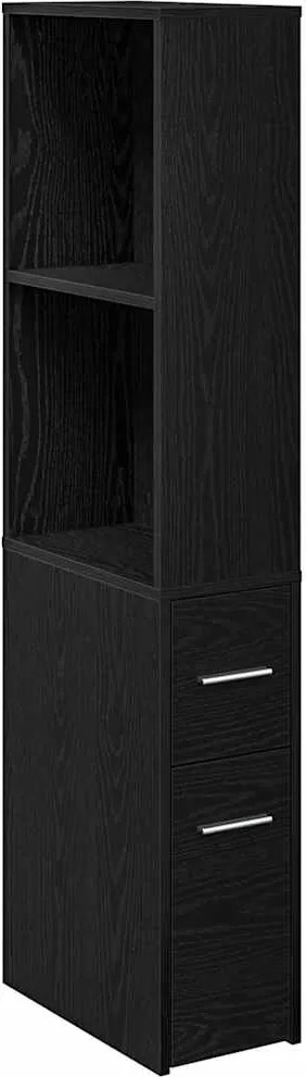 vidaXL Set de mobilier pentru baie Stejar Negru 22 x 41 x 135 cm