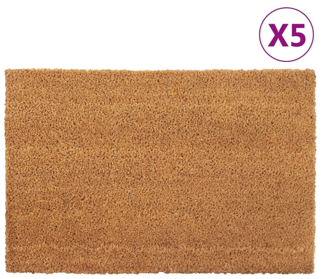 vidaXL Covoraș de ușă, 5 buc., natural, 40x60 cm, fibre de cocos