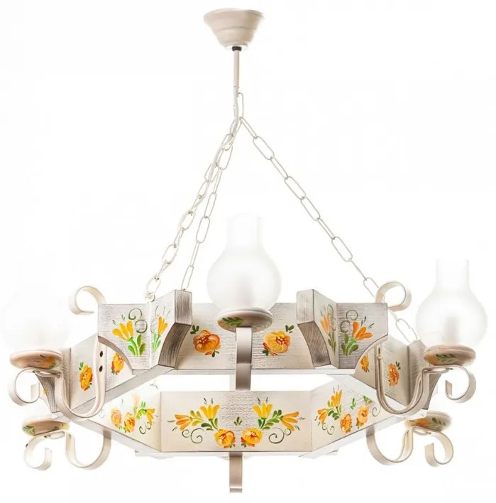 Candelabru fabricat manual din lemn pictat Queen 6L