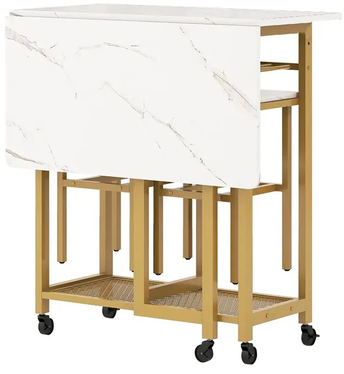 Set masă extensibilă cu suport pentru sticle, 3 piese