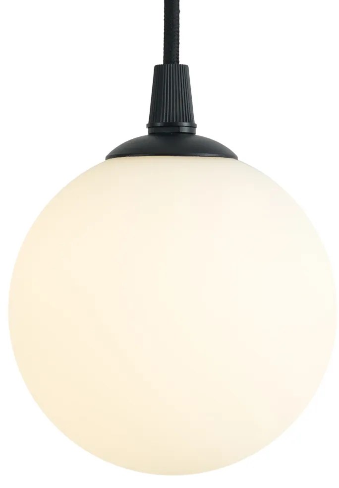 Lampă suspendată modernă neagră cu sticlă albă pentru sistem de șină monofazat - Slimline Eira