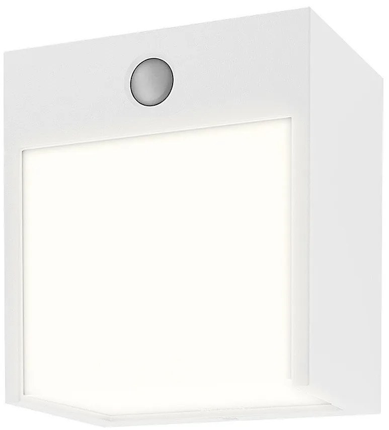 Aplica de perete pentru iluminat exterior cu senzor de miscare IP54 Balimo alb mat