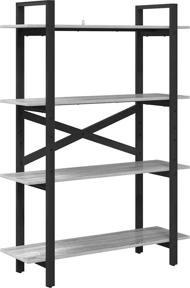 vidaXL Raft pentru cărți Gri Sonoma 100 x 33,5 x 140 cm Lemn compozit