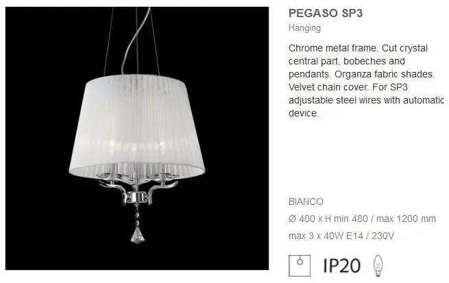 Pendul cristal Venezian diametru 40cm PEGASO SP3 059235