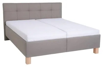 Pat tapițat MARIA 180x200 cm, cu spațiu de depozitare, fără saltea, taupe